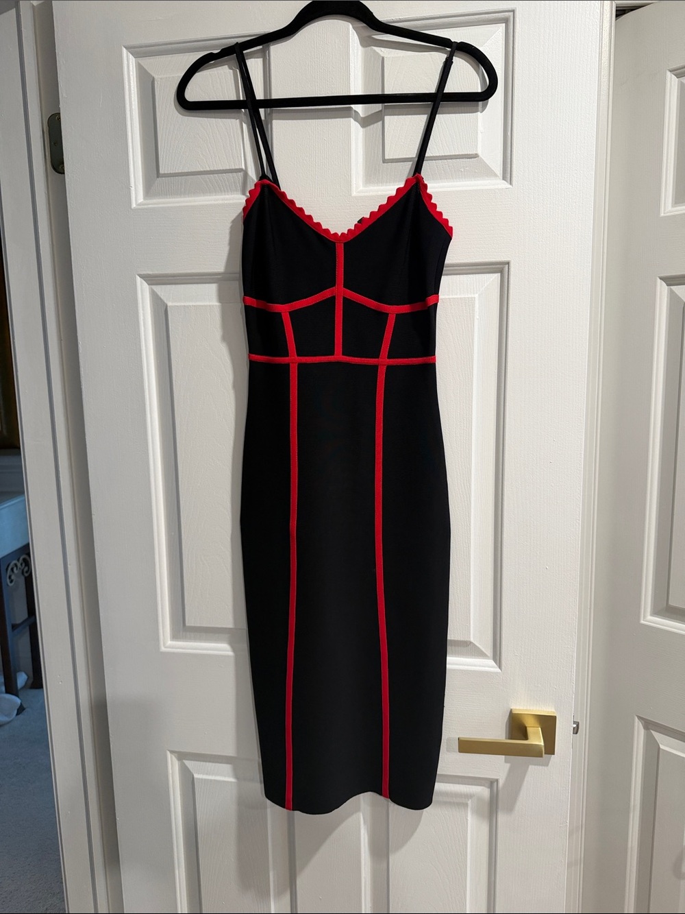 BCBGMaxAzria Black Dress with Red Trim